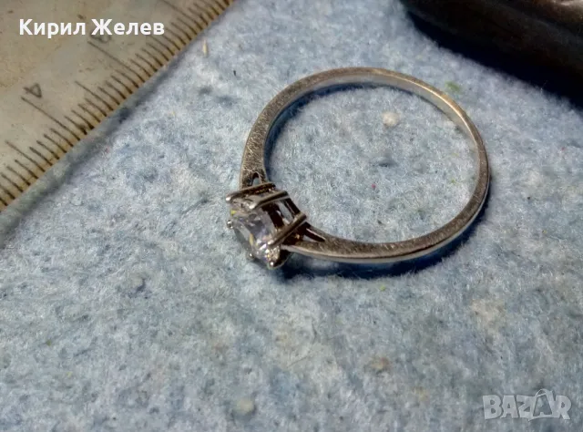СКЪПОЦЕНЕН ГОДЕЖЕН СРЕБЪРЕН ПРЪСТЕН СРЕБРО ВИСОКА ПРОБА с БЯЛА ПОЗЛАТА и ЕДЪР ФАСЕТИРАН ЦИРКОН 44354, снимка 9 - Пръстени - 49144564
