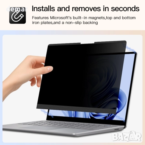 Магнитен екран за поверителност ZOEGAA за 13,5-инчов лаптоп Microsoft Surface (6/5/4/3/2/1), снимка 2 - Лаптоп аксесоари - 51934382