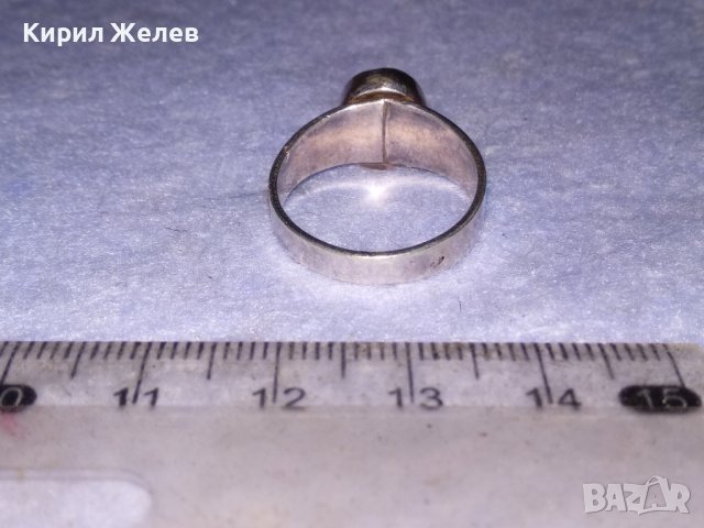 СКЪПОЦЕНЕН РЕТРО АРТ ДЕКО СРЕБЪРЕН ПРЪСТЕН СРЕБРО 925 / 950 с ШЛИФОВАН ЛУНЕН КАМЪК 29699, снимка 15 - Пръстени - 41637958