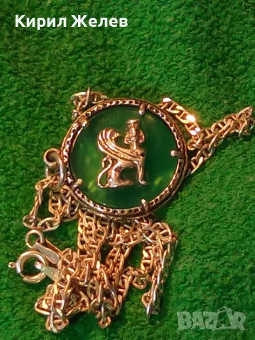 ИТАЛИАНСКИ ДАМСКИ МЕДАЛЬОН от СРЕБРО и СТЪКЛЕНА ПАСТА Paste Vitree Със СРЕБЪРНА 925 ВЕРИЖКА 43850, снимка 15 - Колиета, медальони, синджири - 49913234