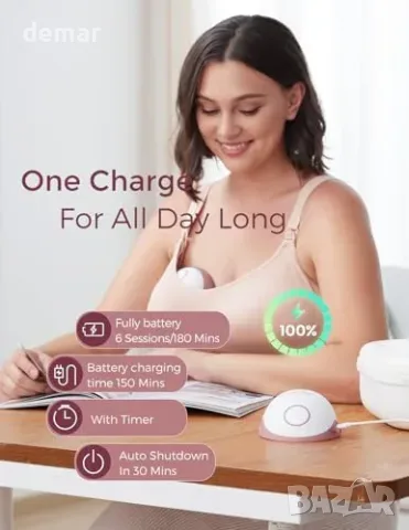 Единична преносима помпа за кърма Momcozy M6 без свободни ръце, червена, снимка 6 - Помпи за кърма - 55945925