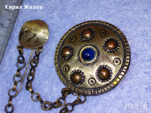 СТАРИННА ПОСРЕБРЕНА БРОНЗОВА ЕТНО СТИЛ БРОШКА ЗАБОДКА СТАР ГРАДСКИ НАКИТ БИЖУ 41977, снимка 5 - Антикварни и старинни предмети - 44663899