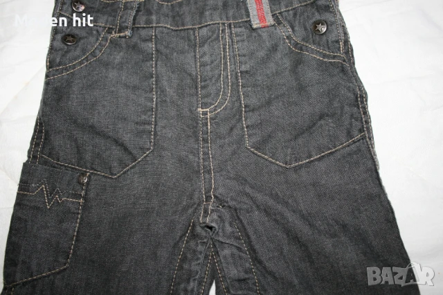 Kitchoun дънков гащеризон с памучна подплата, размер 9-12 м., снимка 7 - Бебешки гащеризони - 50871581