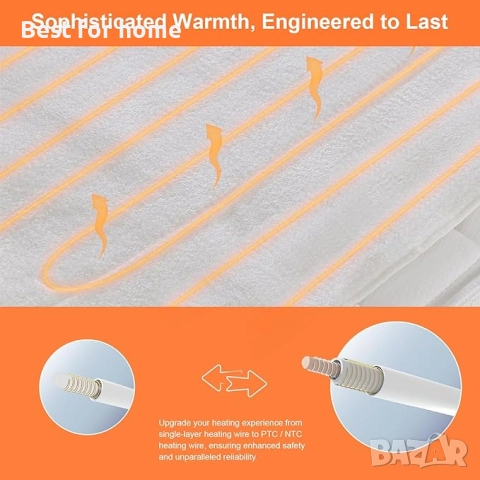 KPUY Premium Електрическо нагревателно одеяло  с 10 настройки за температура, снимка 6 - Други - 52185328