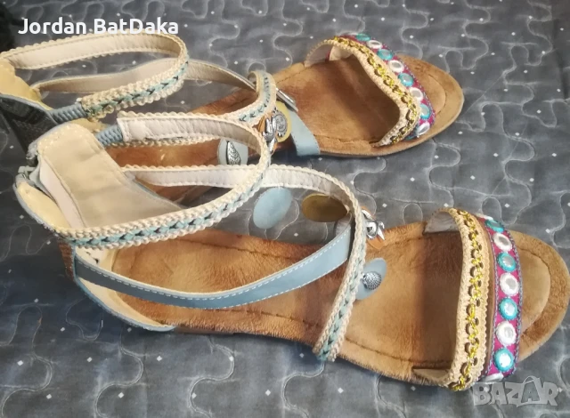 Сандали арт мотиви 40,5#, снимка 4 - Сандали - 50505333