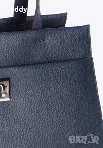 Маркова синя кожена чанта Wittchen, естествена кожа, снимка 6 - Чанти - 52654798