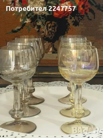 Кристален сервиз за вино/ ракия, снимка 1