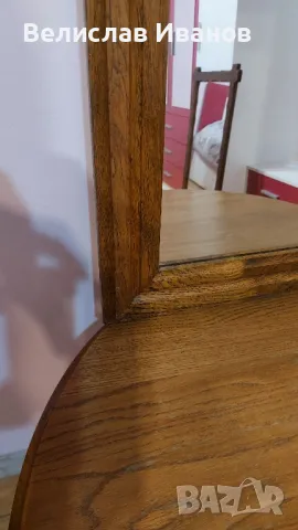 Правоъгълно винтидж огледало с масивна дървена рамка в отлично състояние., снимка 4 - Антикварни и старинни предмети - 48453642