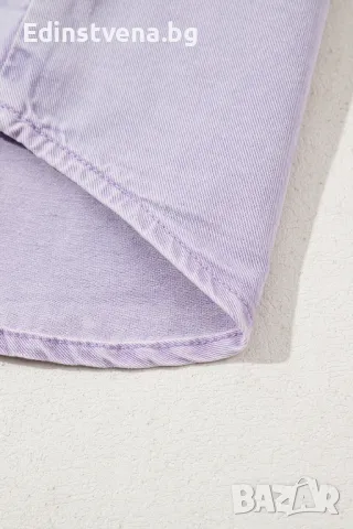 Дамска светлолилава дънкова рокля тип риза, снимка 10 - Рокли - 49966433