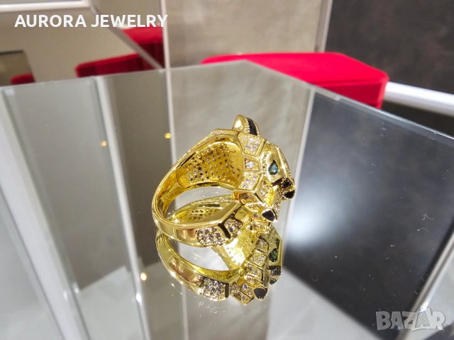 CARTIER Panthere de Cartier Big Gold Diamonds Пръстен, снимка 3 - Пръстени - 52972448