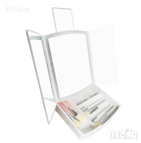 Мини LED огледало с органайзер за гримове TV1262, снимка 9 - Други стоки за дома - 52861330