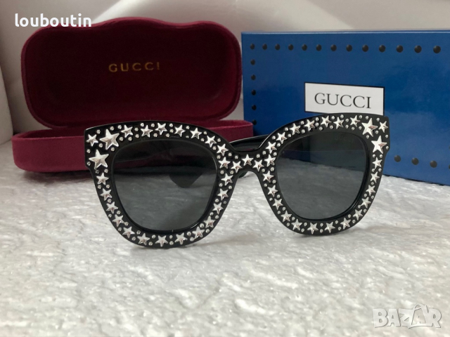 Gucci дамски слънчеви очила с камъни тип котка, снимка 7 - Слънчеви и диоптрични очила - 36172378