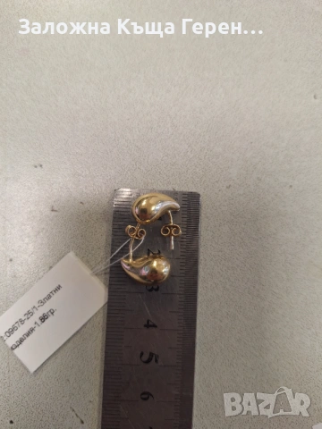 Златни обеци 1,86гр.14к, снимка 3 - Обеци - 53765479