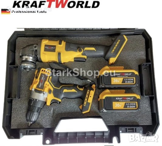 Акумулаторен ударен винтоверт 36V 8.0 Ah и Aкумулаторен безчетков ъглошлайф 36V 8.0 Ah, снимка 4 - Други инструменти - 41669991