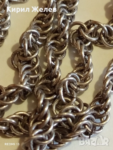 Сребърно колие Кралска плетка майсторска ръчна изработка , снимка 6 - Колиета, медальони, синджири - 52988505