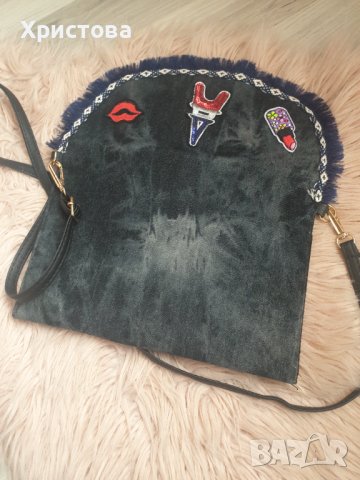 НОВА! Дънкова чанта с щампи - 15,00лв., снимка 4 - Чанти - 41478667