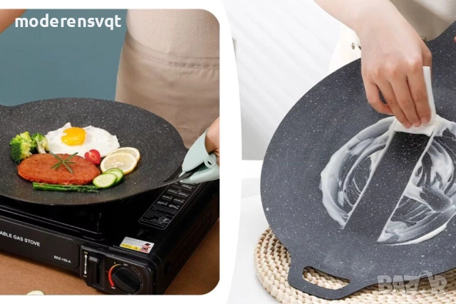 Кръгъл тиган за грил 32см, снимка 3 - Съдове за готвене - 52484532