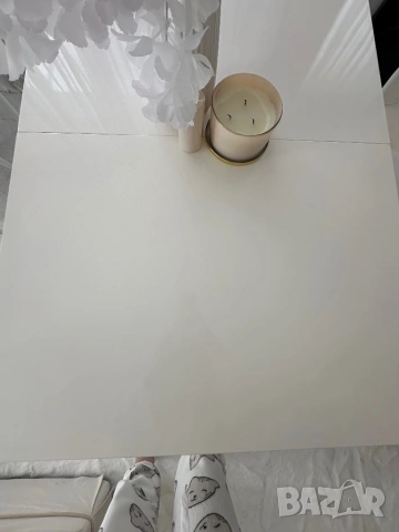 Бяла разтегателна маса гланц , айко, снимка 7 - Маси - 53470053