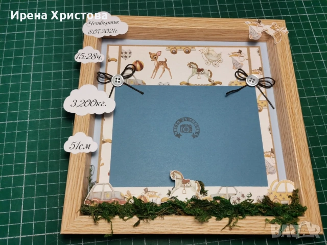 Бебешка визитка в рамка , снимка 4 - Картини - 53436521