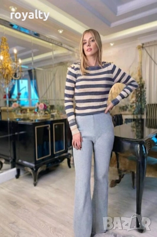 Дамска кашмирена блуза в райе