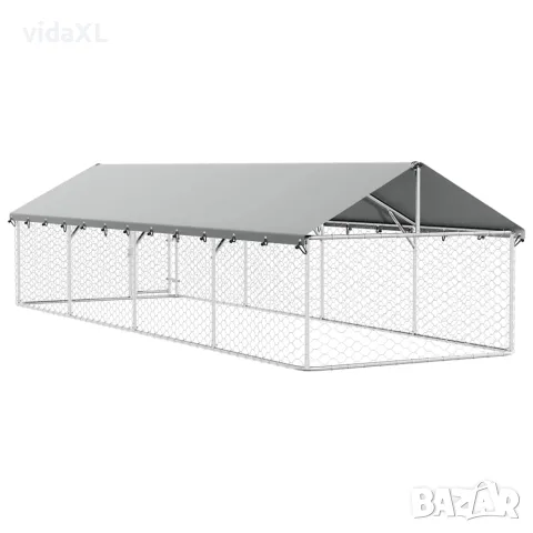 vidaXL Дворна клетка за кучета с покрив, 600x200x150 см, снимка 9 - За кучета - 56146193