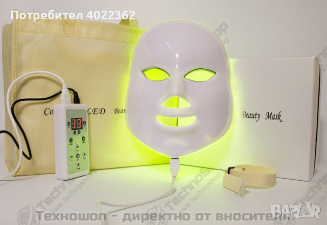 Козметична LED маска за лице - маска за фотодинамична терапия - TS0110, снимка 4 - Козметични уреди - 44664487