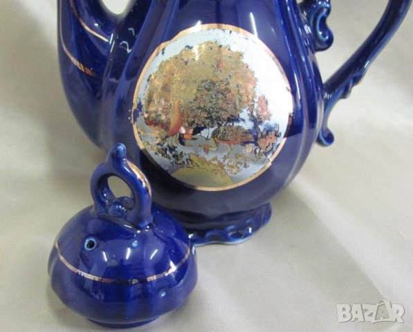Порцеланов Чайник маркиран с позлата, снимка 5 - Антикварни и старинни предмети - 42267653
