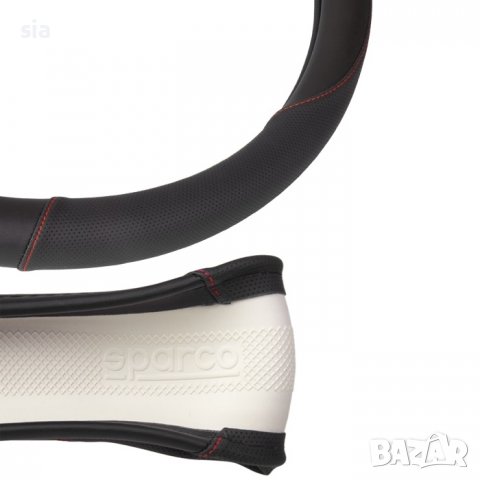 Калъф за волан SPARCO , М (38см), Черен със син шев, снимка 3 - Аксесоари и консумативи - 40201235