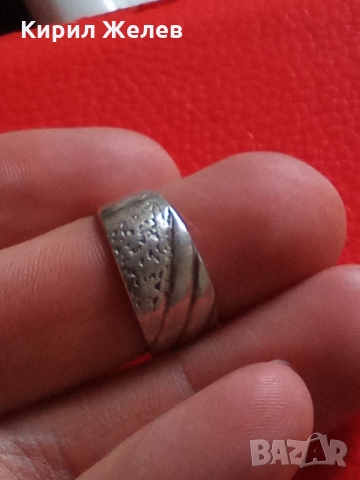 СТАР СРЕБЪРЕН АРТ ДЕКО ПРЪСТЕН ВИСОКА ПРОБА СРЕБРО МАЙСТОРСКА КОВАНА ИЗРАБОТКА 26223, снимка 3 - Антикварни и старинни предмети - 35996637