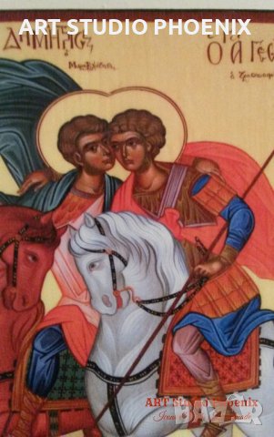 Икона на Свети Георги и Свети Димитър icona Sveti Georgi i Sveti Dimitar, снимка 3 - Икони - 13472922