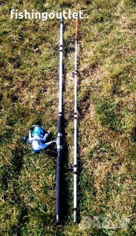 Плътна двуколенна въдица за сом и шаран с макара и влакно, снимка 5 - Въдици - 34399401