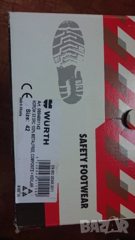 Ниски работни обувки Вюрт s3 номер 42 с бомбе и пластина, снимка 3 - Ежедневни обувки - 52024862