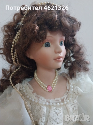 Винтидж колекционерска порцеланова кукла принцеса висока с кралска рокля, снимка 4 - Декорация за дома - 52044176