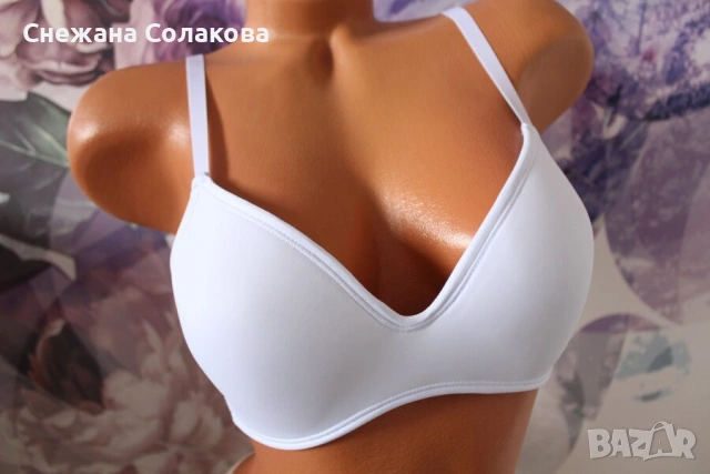 Гладък сутиен в бял и черен цвят /чашка B/, снимка 5 - Бельо - 53473138