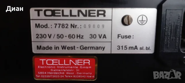 Функционален генератор TOELLNER TCE 7402 , снимка 2 - Друга електроника - 55927235