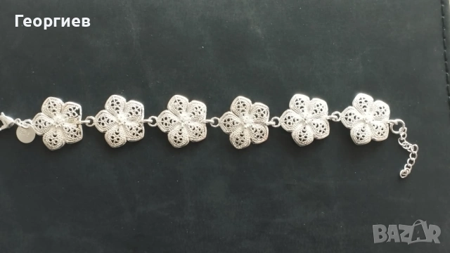 Посребрени пръстени,гривни,медальони ,обеци с родиево покритие , снимка 6 - Гривни - 27641683