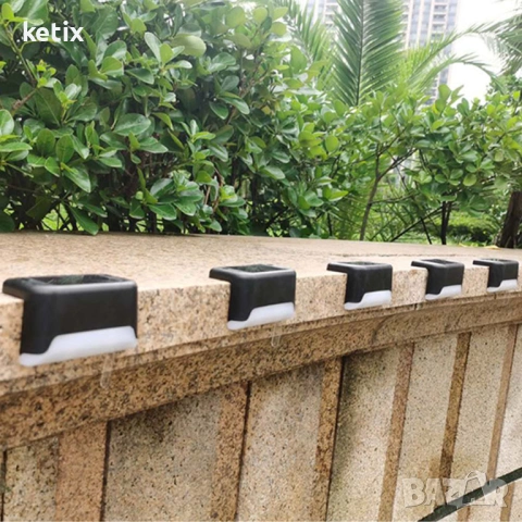 Комплект 4 соларни лампи за стъпала,парапет и други, снимка 4 - Соларни лампи - 53324329