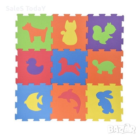 Детски пъзел, подово килимче, Животни 31,5x31,5 см (9 части), снимка 3 - Килими - 42649089