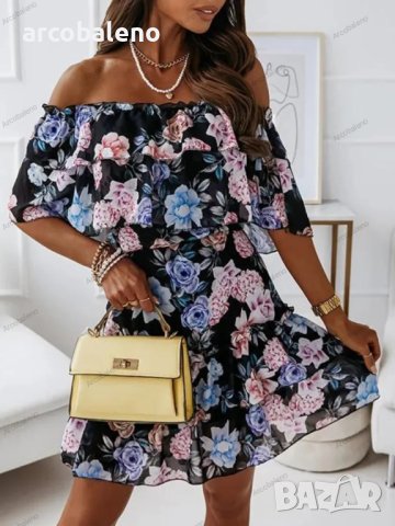 Дамска секси лятна рокля с отворени рамене, 3цвята , снимка 7 - Рокли - 39816069