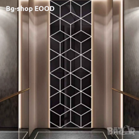 Комплект от 32 самозалепващи се огледала за стена, Flippy, с форма на ромб, акрил, 14.2x23.6x15.5 см, снимка 2 - Други стоки за дома - 53863533