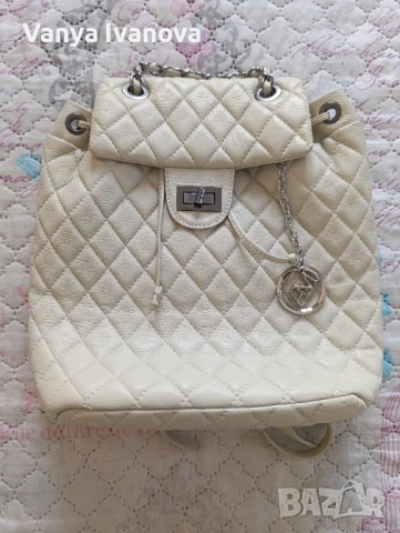 Antonia Moretti бежова раница естествена кожа