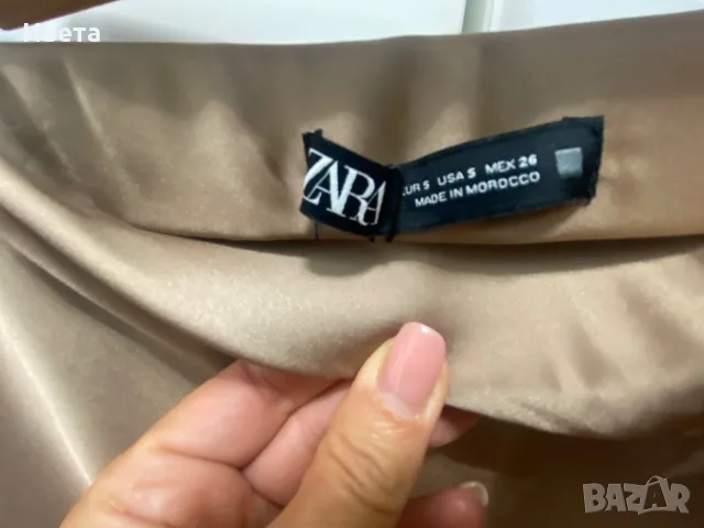 Сатенена пола Zara – чисто нова с етикет, снимка 4 - Поли - 56214105