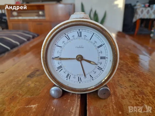 Стар часовник,будилник Ruhla #5, снимка 2 - Антикварни и старинни предмети - 48756852