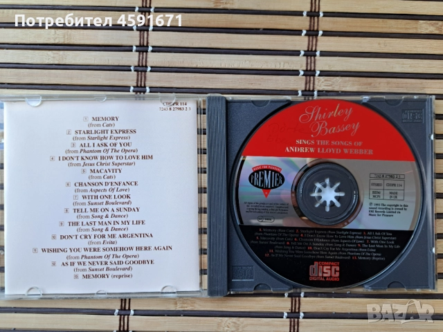 Shirley Bassey – Sings The Songs Of Andrew Lloyd Webber, снимка 2 - CD дискове - 51808450