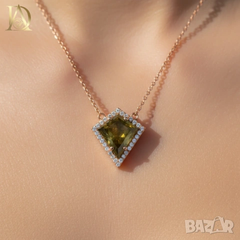 Ново Златно Колие с 3.70кт Естествен Диамант и 0.25кт Естествени Диаманти, снимка 2 - Колиета, медальони, синджири - 53370660