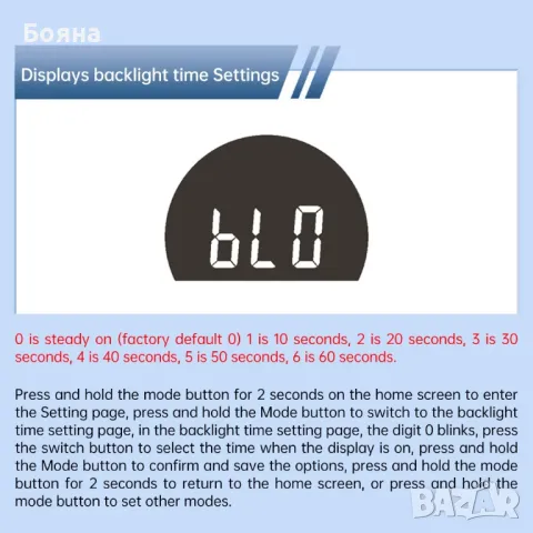 DC7-100V Мини кръгъл волтметър  - Тестер за капацитет, снимка 11 - Други стоки за дома - 48779472