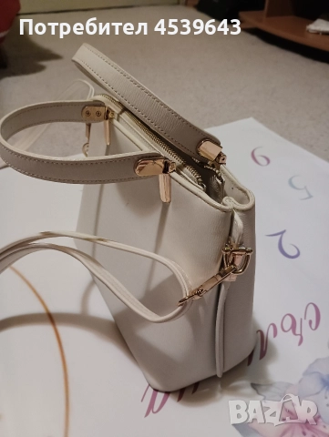 Елегантна дамска бяла чанта с дръжка, снимка 3 - Чанти - 52859392