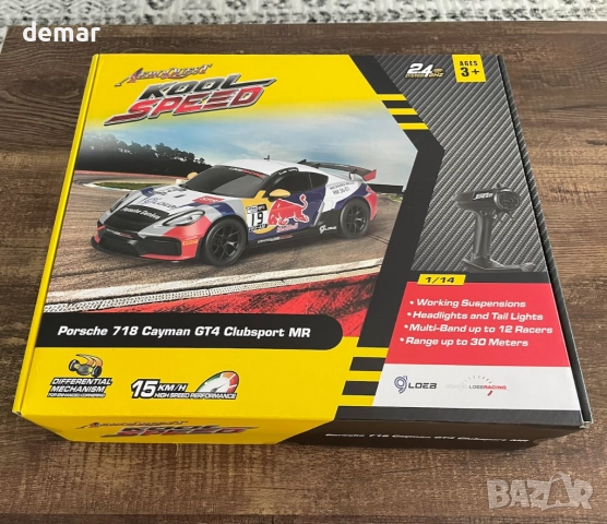 Кола с дистанционно управление, 1:14 Porsche 718 Cayman GT4, снимка 8 - Коли, камиони, мотори, писти - 52679664