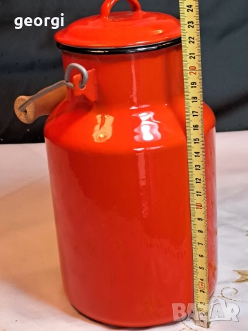 метален емайлиран съд за мляко с капак 2 литра 29/3, снимка 5 - Аксесоари за кухня - 52430444
