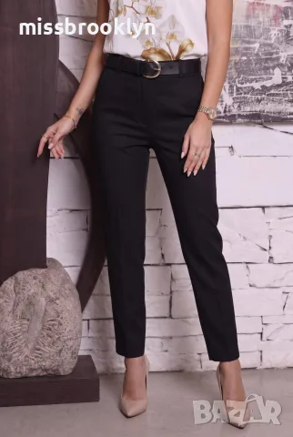 Панталон “Black Elegance Line” – елегантен черен панталон с колан арт.8025, снимка 4 - Панталони - 55821494